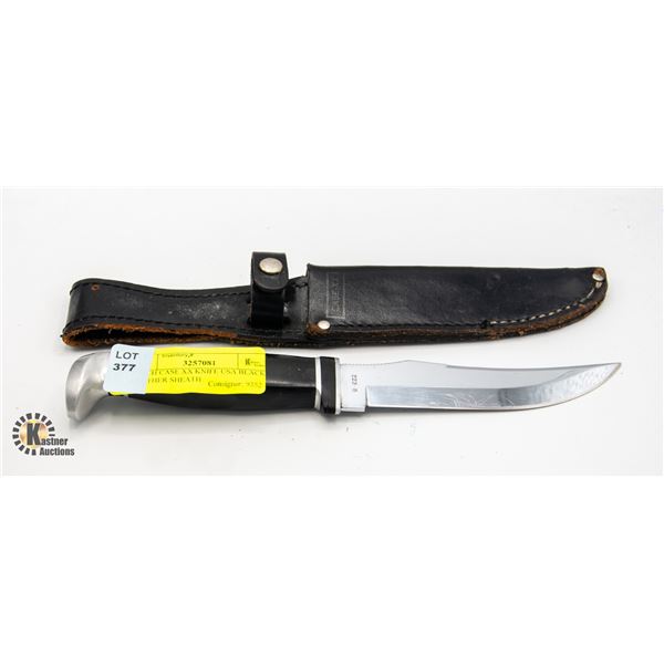 5 INCH CASE XX KNIFE USA BLACK LEATHER SHEATH