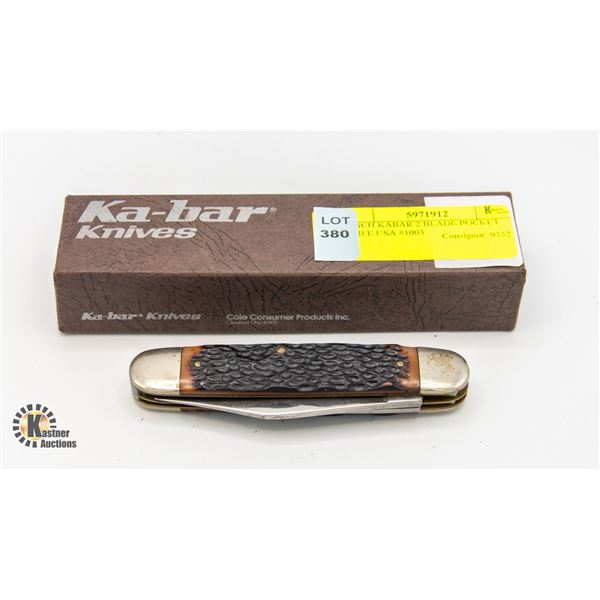 3 INCH KABAR 2 BLADE POCKET KNIFE USA #1003