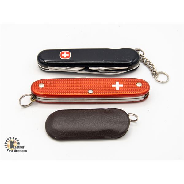3 VICTORINOX SWISS POCKET KNIVES STAINLESS STEEL