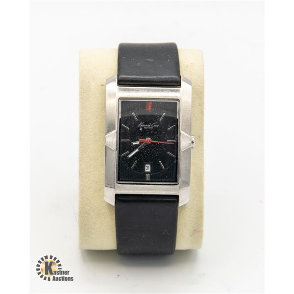KENNETH COLE NEW YORK MEN'S WATCH W/ LEATHER