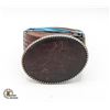 Image 1 : VINTAGE WESTERN LEATHER BELT & BUCKLE, SIZE 40
