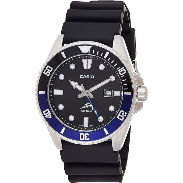 NEW CASIO 2784 MDV-106 BLACK DIVE WATCH BLACK/BLUE