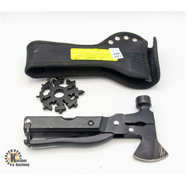 HATCHET / HAMMER & MORE MULTI-TOOL, IN CASE