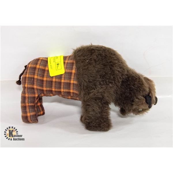 DENE BISON TOY - PLAID & IMITATION FUR - FT