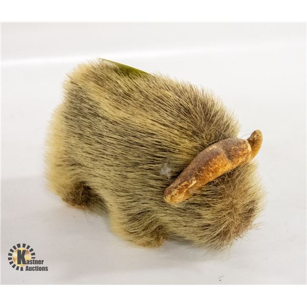 INUIT MUSKOX TOY - SEAL FUR, HIDE HOOVES