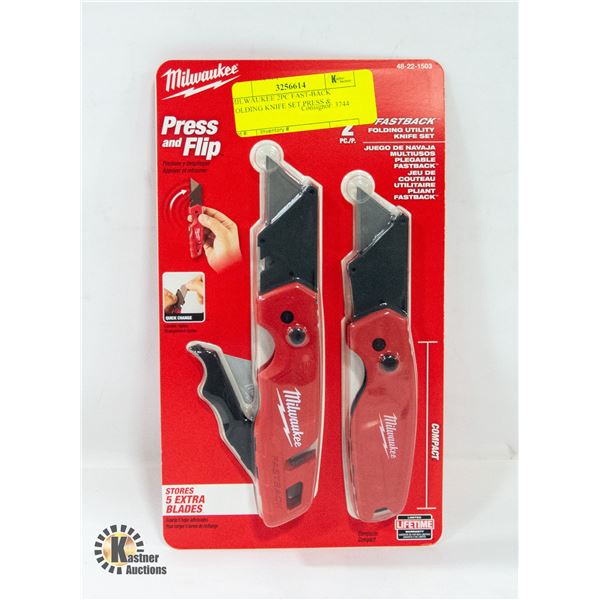 MILWAUKEE 2PC FAST-BACK FOLDING KNIFE SET PRESS &