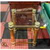 Image 1 : GLASS TOP SIDE TABLE 24" X 24" X 20"