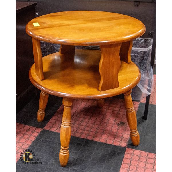 VINTAGE 2 TIER SIDE TABLE 22"X25" HIGH