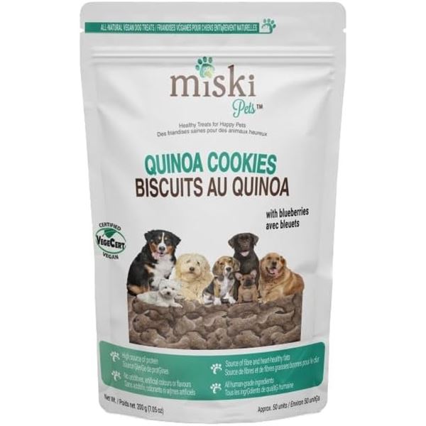 BRAND NEW 200G MISKI QUINOA COOKIES DOG TREATS