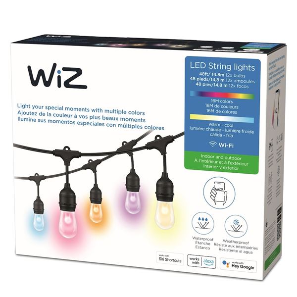 NEW WITH BOX WIZ 48FT LED 15M COLOUR STRING LIGHTS