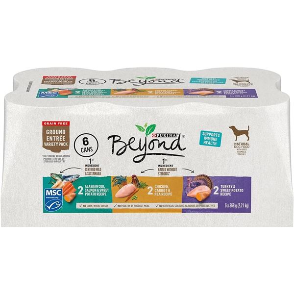 BRAND NEW 6 X 368 G PURINA BEYOND DOG FOOD