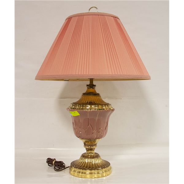 30" GLASS LAMP WITH SHADE