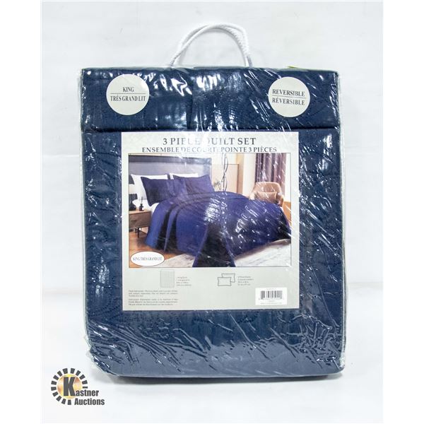 NEW KING 3 PC QUILT SET