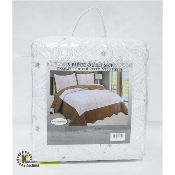 NEW 3 PC KING QUILT SET