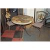 Image 1 : 20" ROUND STONE TOP PATIO TABLE WITH 2 CHAIRS