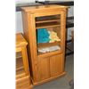 Image 1 : SOLID WOOD GLASS DOOR CABINET 25" X 18" X 50"