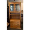 Image 1 : GLASS DOOR SOLID WOOD CABINET 34" X 21" X 74"