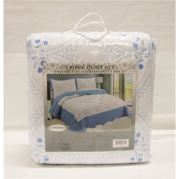 NEW 3 PC KING QUILT SET