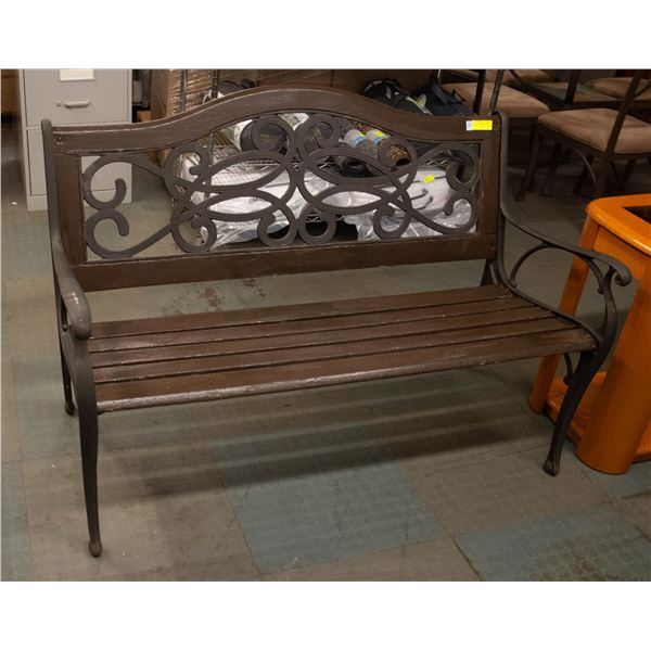 50" WOOD AND CAST BENCH