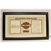 Image 1 : HARLEY-DAVIDSON FRAMED WALL HANGING 36 INCHES X