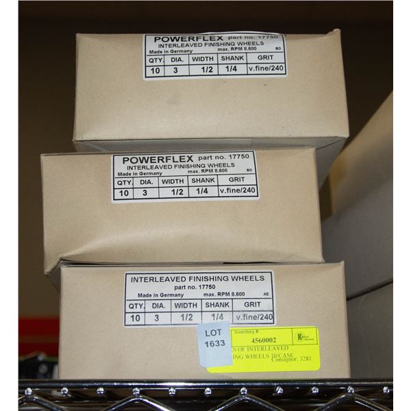 3 CASES OF INTERLEAVED FINISHING WHEELS 10/CASE