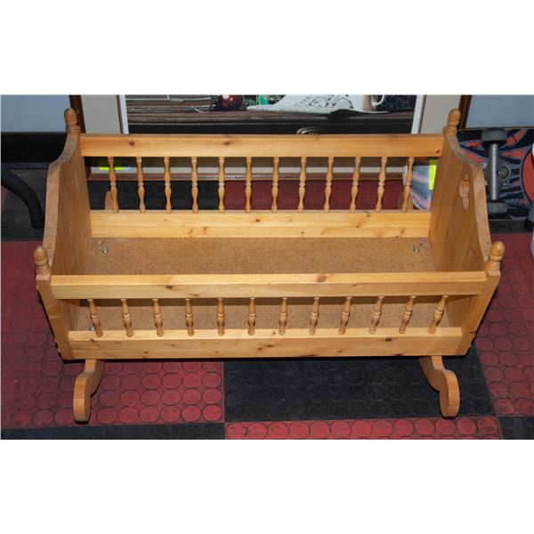 MCM WOODEN DOLL CRADLE 28"L X15"W