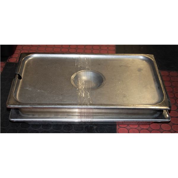 2X BAKING TRAYS WITH LEADS, STAINLESS STEEL, SIZE