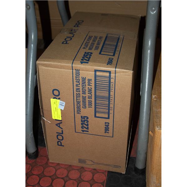 CASE OF POLAR PRO PLASTIC FORKS 1000 PCS