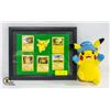 Image 1 : FRAMED PIKACHU POKEMON CARDS FROM