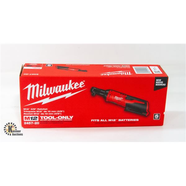 NEW MILWAUKEE M12 CORDLESS 3/8 RACHET TOOL ONLY