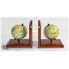 Image 1 : TWO GLOBE BOOK ENDS 7" X 7" X 5"