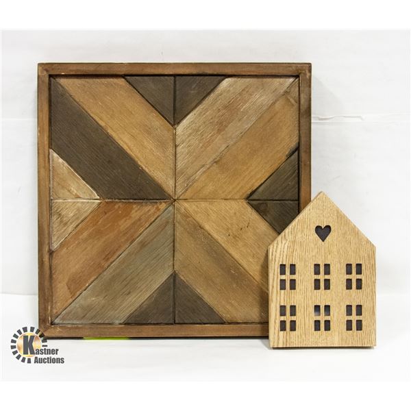NEW WALL LIGHT HOME IN WOODEN FRAME - LIGHTS UP