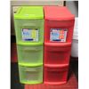 Image 1 : TWO STERILITE 3-DRAWER TOWER - 14 X 8 X 24 INCHES