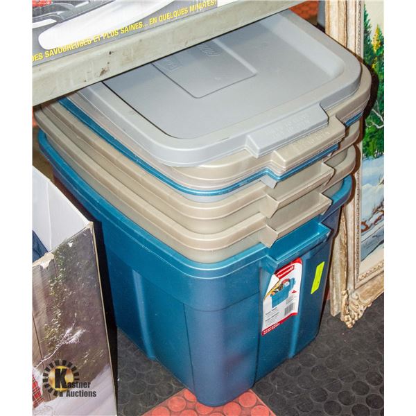 4 TOTES MISSING SOME LIDS