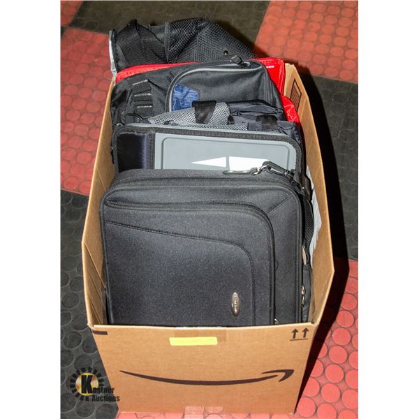 BOX OF MIXED CARRY BAGS