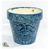 Image 1 : PAINTED FLOWER PLANT POT WITH FACE