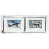 2 FRAMED VINTAGE AIRPLANE WALL HANGINGS