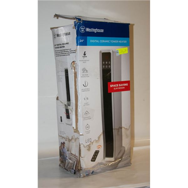 WESTINGHOUSE 24 INCH DIGITAL CERAMIC TOWER HEATER
