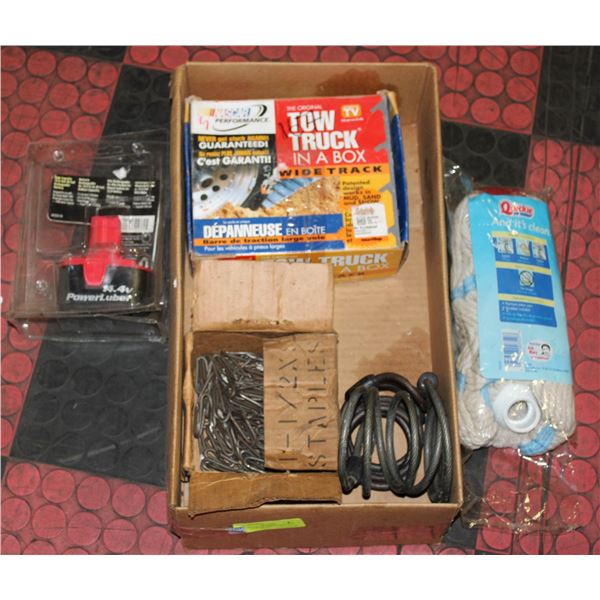 "TOW TRUCK IN A BOX", BIKE LOCKS