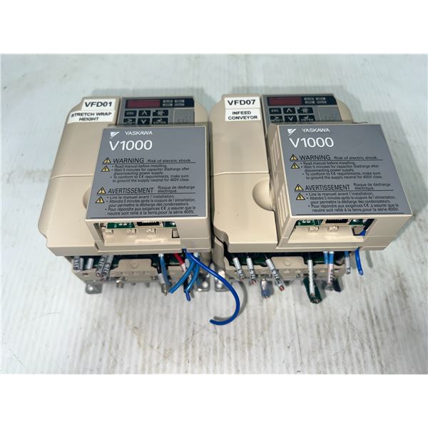 (2) Yaskawa #CIMR-VU4A0002FAA V1000 Drives