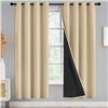 Image 1 : Thermal Insulated 100% Blackout Curtains for Bedroom with Black Liner, Light Blocking Drapes with Bl