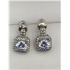 Image 1 : Cushion Style .65 Carat Brilliant Cut Solitaire Set of Earrings .925 Silver