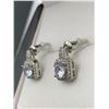 Image 3 : Cushion Style .65 Carat Brilliant Cut Solitaire Set of Earrings .925 Silver