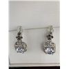Image 4 : Cushion Style .65 Carat Brilliant Cut Solitaire Set of Earrings .925 Silver