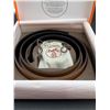 Image 3 : Hermes Paris 32mm Leather Reversible Belt with brushed gold Buckle NEW in box