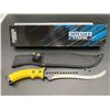 Image 1 : Defender Extreme Yellow Handled 10 Inch Bowie Style Survival Knife with Sheath - NEW in Box