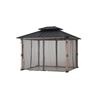 Image 1 : Hampton Bay Winfield 10 ft. x 12 ft. Hardtop Gazebo with Netting & built In LED Lights