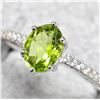 Image 2 : Silver Peridot And Cz Ring, Suggested Retail Value $140