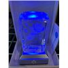 Image 2 : Lazer Etched Light Up Crystal with Stand Ring & Hearts in Gift Box