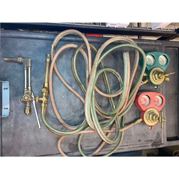 Victor Torch Setup with Regulators, Lines, and Cutting Torch